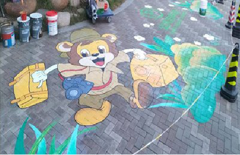 兴义夏季画地面彩绘会遇到的问题